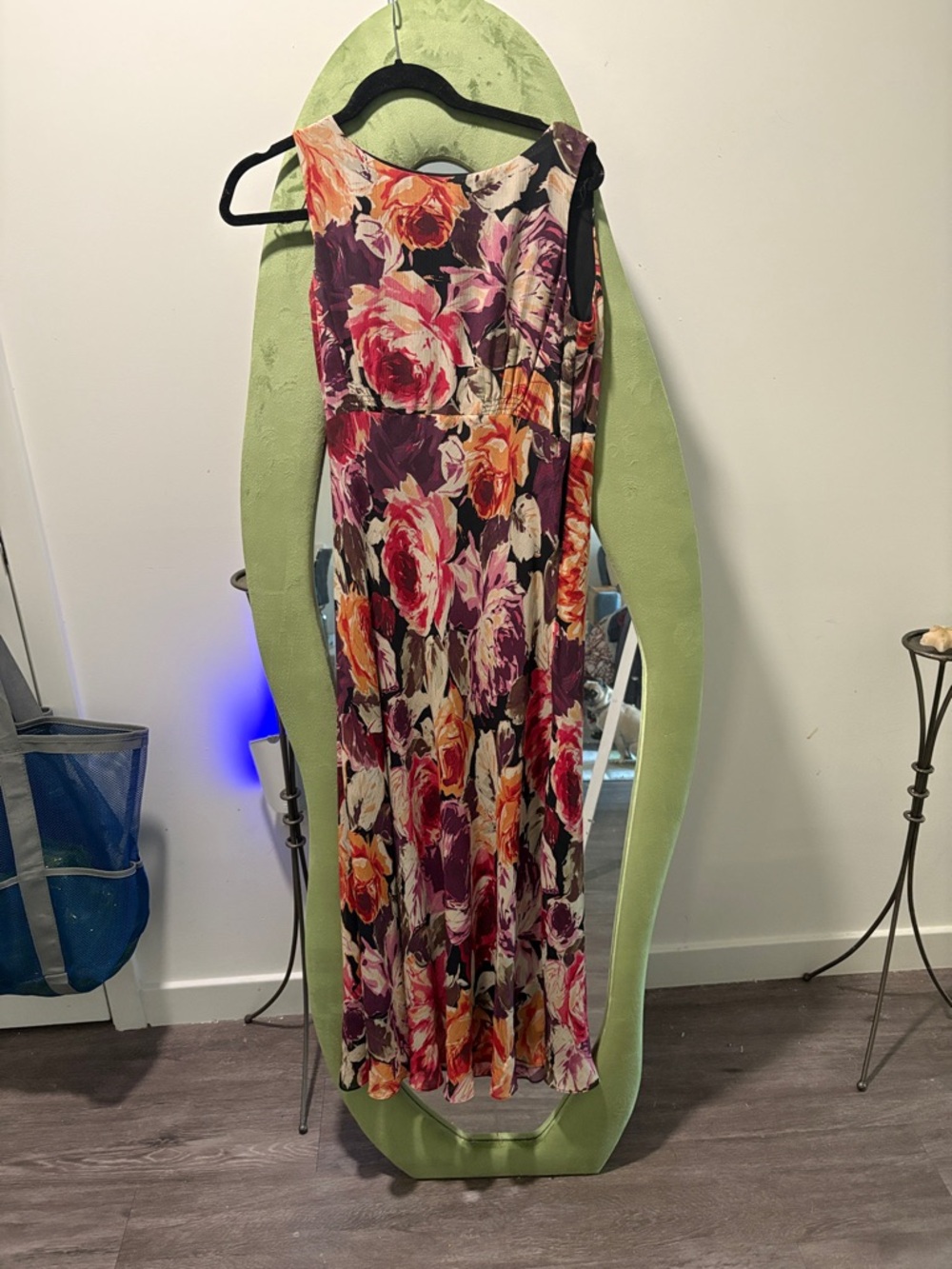 Talbots Floral Maxi Dress in Plum, Pink & Orange